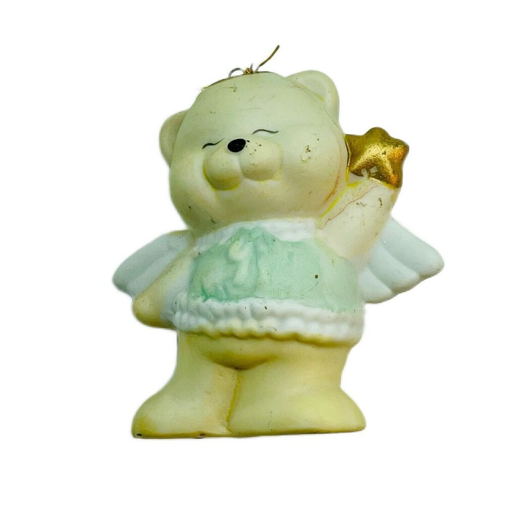 Christmas Around The World Ornament Angel Bear Hand Painted Porcelain Taiwan VTG - Picture 2 of 14